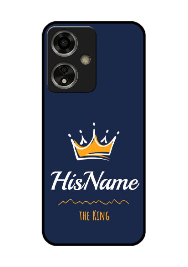 Oppo A59 5G Custom Glass Phone Case - King With Name Design