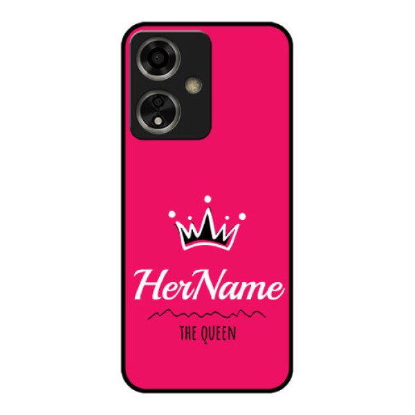 Oppo A59 5G Custom Glass Phone Case - Queen With Name Design Oppo A59 5G Custom Glass Phone Case - Queen With Name Design