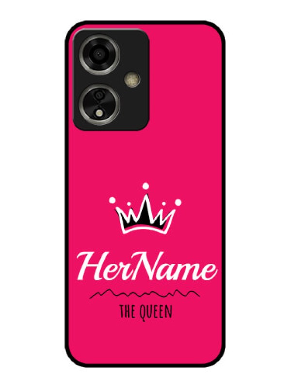 Custom Oppo A59 5G Custom Glass Phone Case - Queen With Name Design