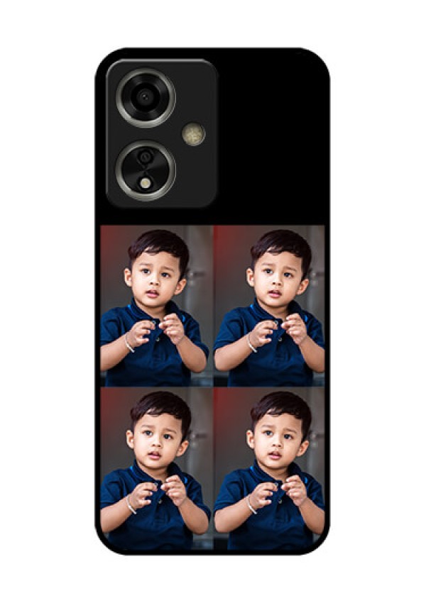 Oppo A59 5G Custom Glass Phone Case - 4 Image Holder Design