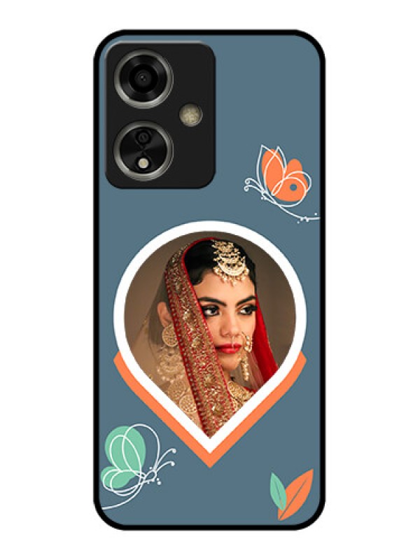 Custom Oppo A59 5G Custom Glass Phone Case - Droplet Butterflies Design