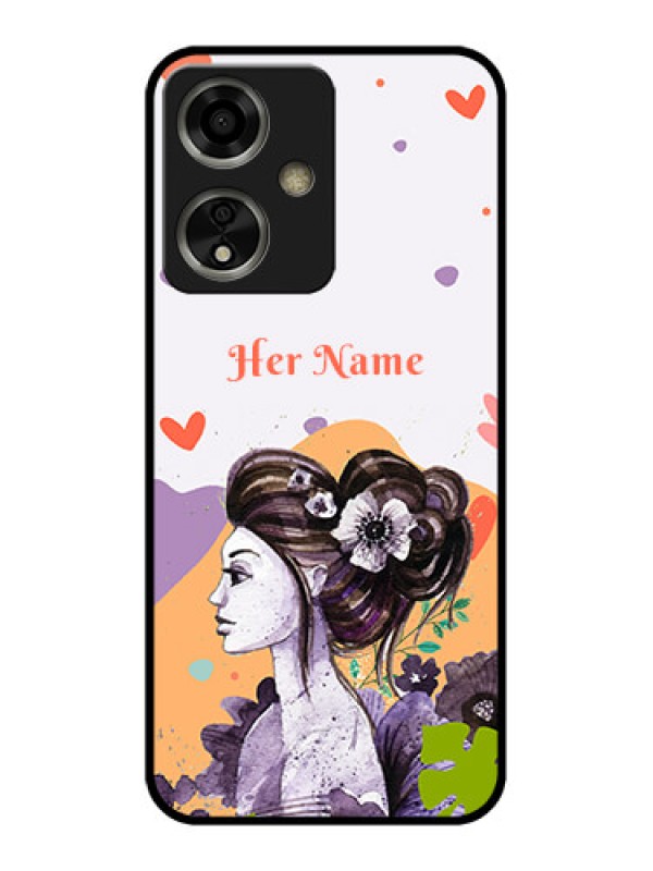 Custom Oppo A59 5G Custom Glass Phone Case - Woman And Nature Design
