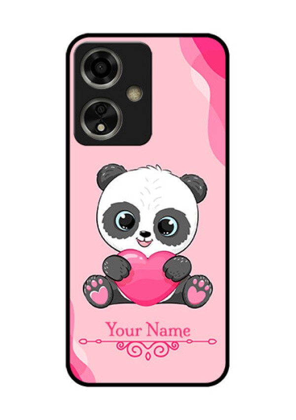 Oppo A59 5G Custom Glass Phone Case - Cute Panda Design