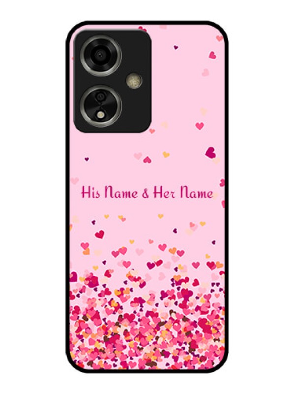 Custom Oppo A59 5G Custom Glass Phone Case - Floating Hearts Design