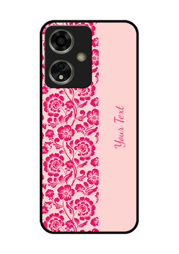 Oppo A59 5G Custom Glass Phone Case - Attractive Floral Pattern Design