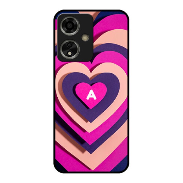 Oppo A59 5G Custom Glass Phone Case - Cute Heart Pattern Design