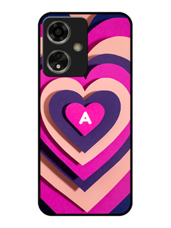 Custom Oppo A59 5G Custom Glass Phone Case - Cute Heart Pattern Design
