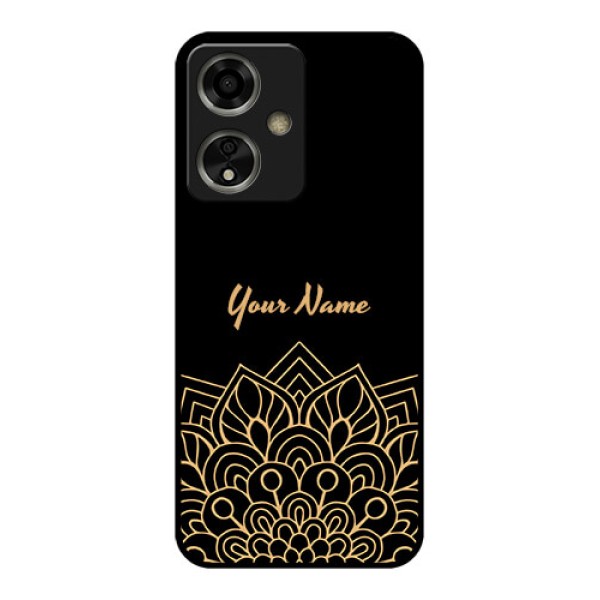 Oppo A59 5G Custom Glass Phone Case - Golden Mandala Design