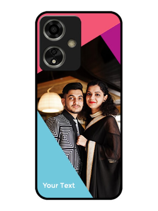 Custom Oppo A59 5G Custom Glass Phone Case - Stacked Triple Colour Design