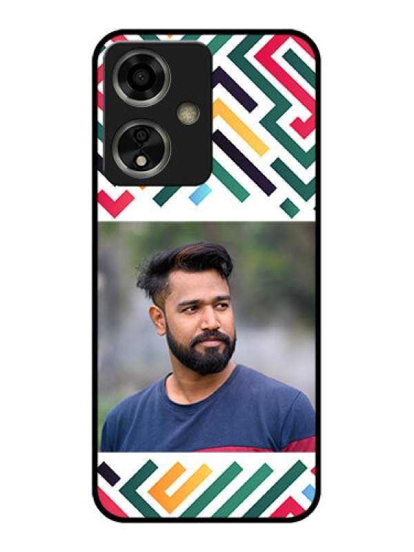 Custom Oppo A59 5G Custom Glass Phone Case - Colorful Maze Pattern Design