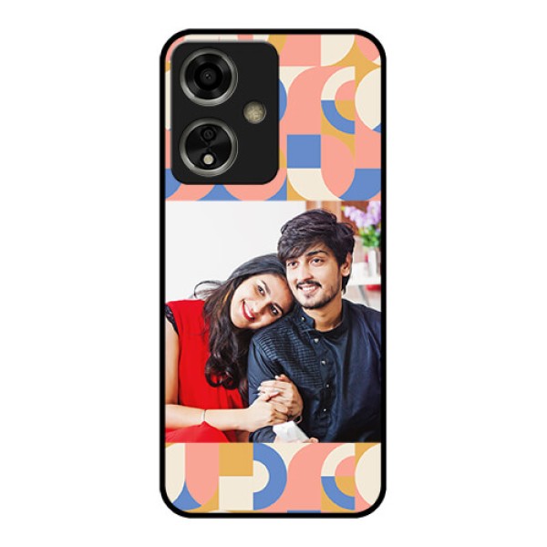 Oppo A59 5G Custom Glass Phone Case - Semi - Circle Maze Pattern Design