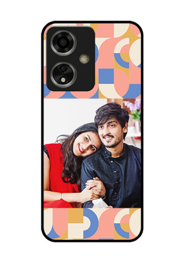 Oppo A59 5G Custom Glass Phone Case - Semi - Circle Maze Pattern Design