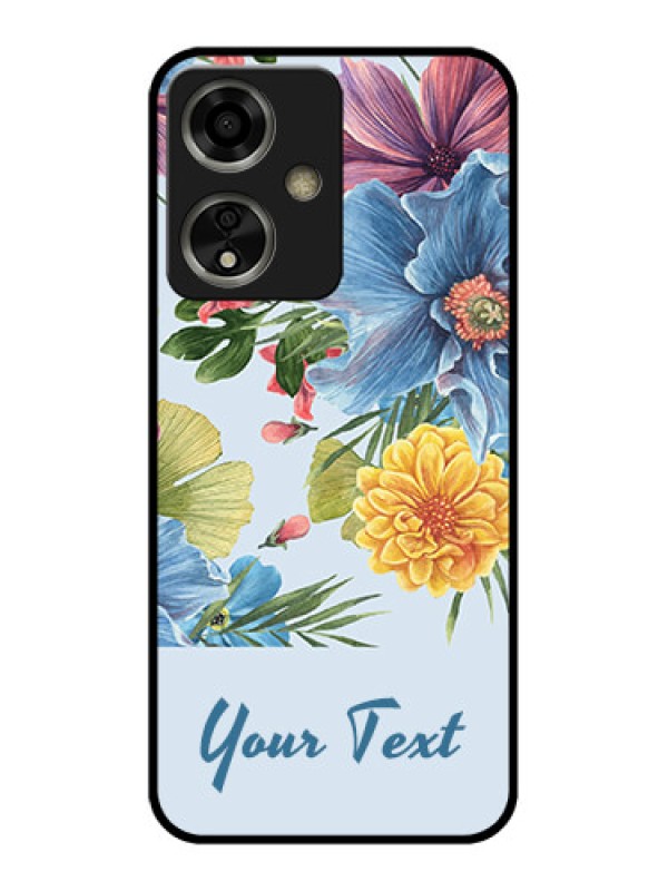 Custom Oppo A59 5G Custom Glass Phone Case - Stunning Watercolored Flowers Painting Design