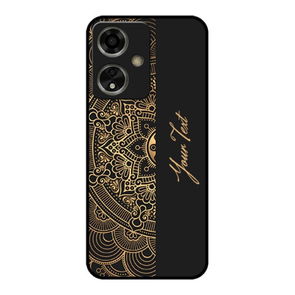 Oppo A59 5G Custom Glass Phone Case - Mandala Art With Custom Text Design Oppo A59 5G Custom Glass Phone Case - Mandala Art With Custom Text Design
