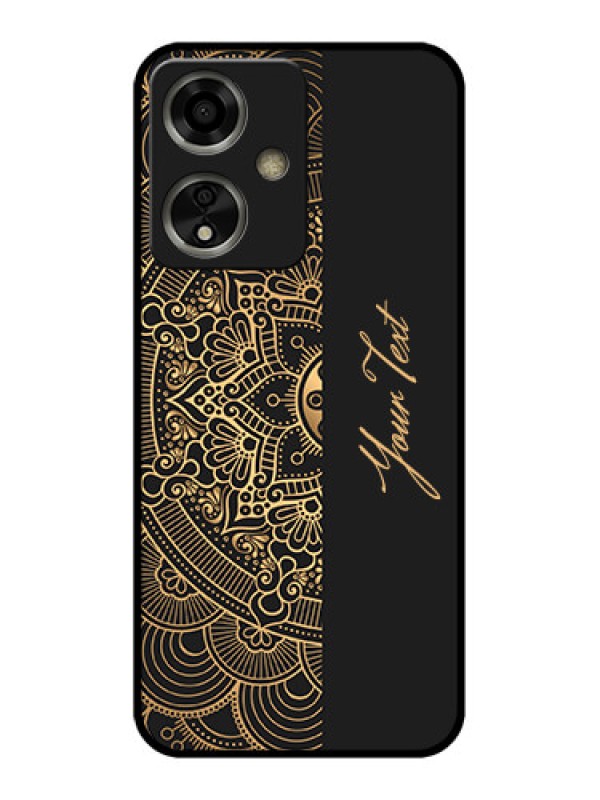 Custom Oppo A59 5G Custom Glass Phone Case - Mandala Art With Custom Text Design