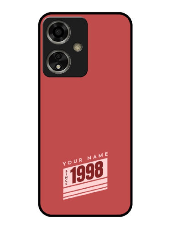 Custom Oppo A59 5G Custom Glass Phone Case - Red Custom Year Of Birth Design