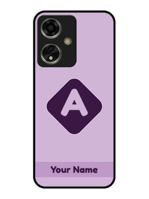 Custom Oppo A59 5G Custom Glass Phone Case - Custom Letter In Curved Badge Design