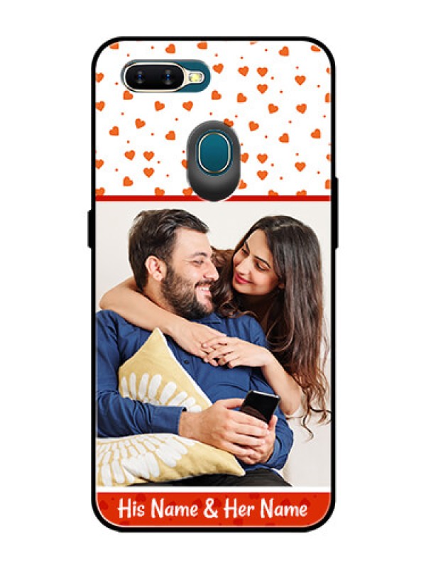 Custom Oppo A5s Custom Glass Phone Case  - Orange Love Symbol Design