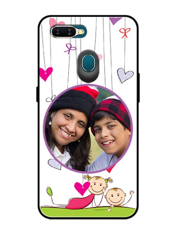 Custom Oppo A5s Photo Printing on Glass Case  - Cute Kids Phone Case Design