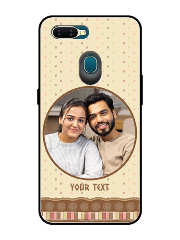Custom Oppo A5s Custom Glass Mobile Case  - Brown Dotted Mobile Case Design