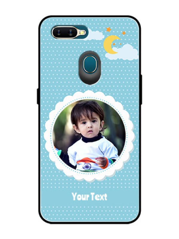 Custom Oppo A5s Personalised Glass Phone Case  - Violet Pattern Design