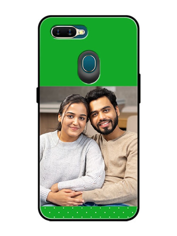 Custom Oppo A5s Personalized Glass Phone Case  - Green Pattern Design