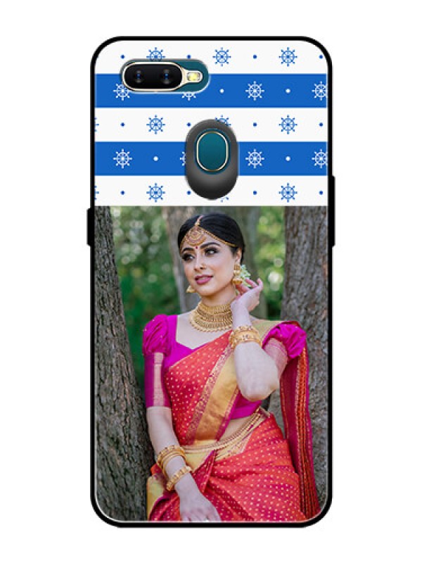 Custom Oppo A5s Photo Printing on Glass Case  - Snow Pattern Design