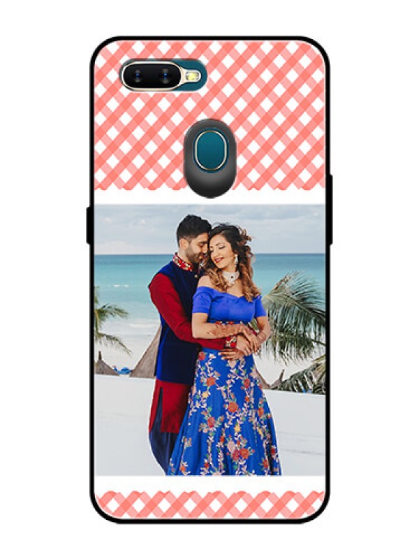 Custom Oppo A5s Personalized Glass Phone Case  - Pink Pattern Design