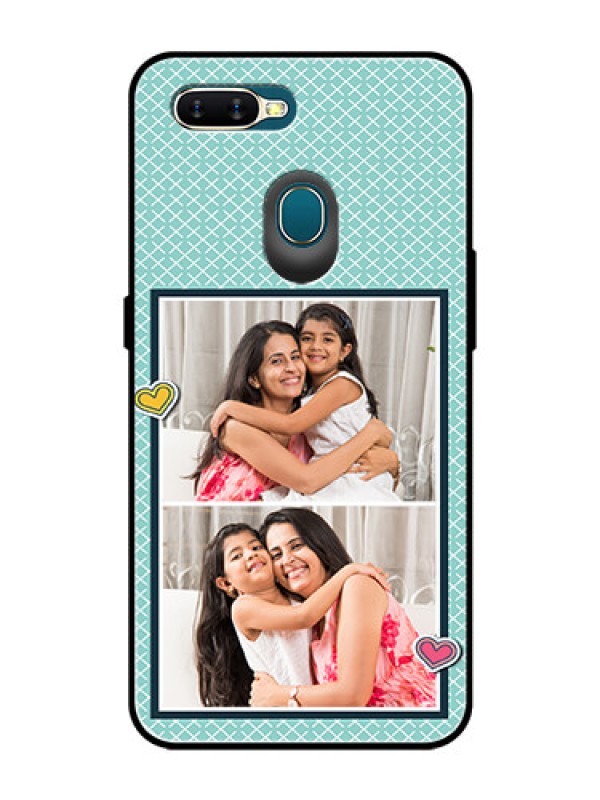 Custom Oppo A5s Custom Glass Phone Case  - 2 Image Holder with Pattern Design