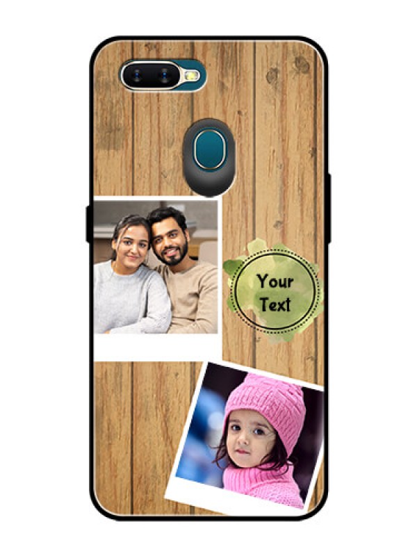 Custom Oppo A5s Custom Glass Phone Case  - Wooden Texture Design