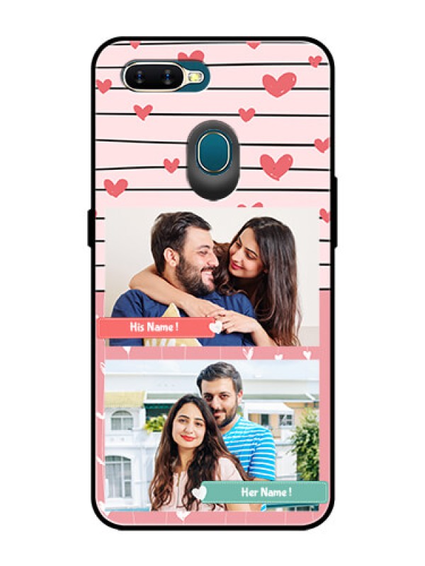 Custom Oppo A5s Custom Glass Mobile Case  - Photo with Heart Design