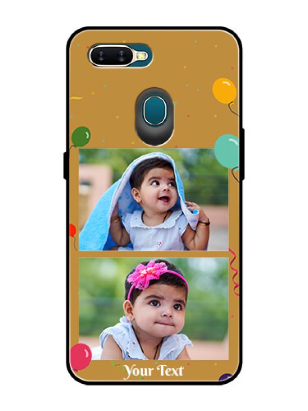 Custom Oppo A5s Personalized Glass Phone Case  - Image Holder with Birthday Celebrations Design
