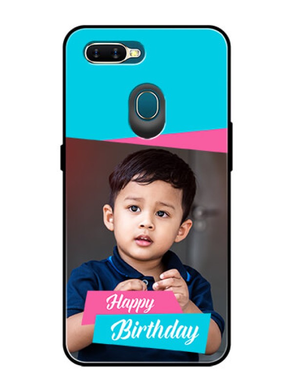 Custom Oppo A5s Personalized Glass Phone Case  - Image Holder with 2 Color Design