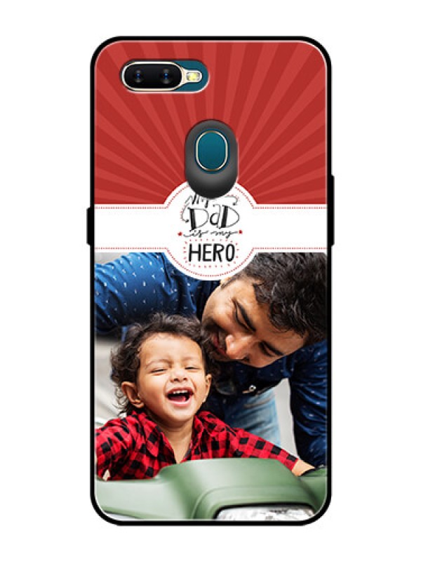 Custom Oppo A5s Photo Printing on Glass Case  - My Dad Hero Design
