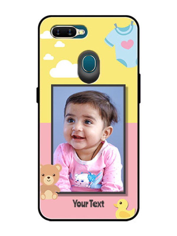 Custom Oppo A5s Photo Printing on Glass Case  - Kids 2 Color Design