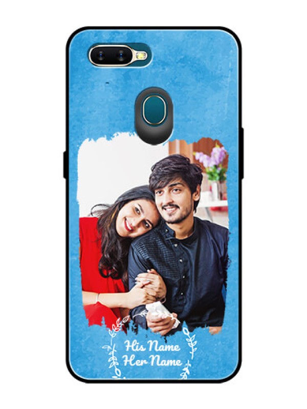 Custom Oppo A5S Custom Glass Phone Case - Blue Color Vintage Design