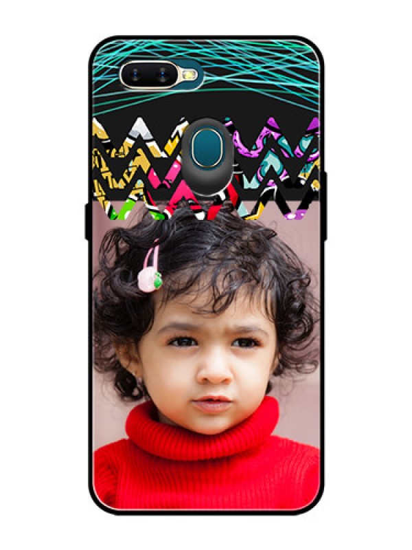 Custom Oppo A5s Personalized Glass Phone Case  - Neon Abstract Design