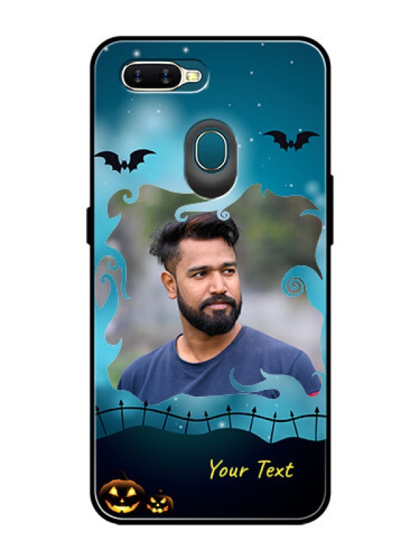 Custom Oppo A5s Custom Glass Phone Case  - Halloween frame design