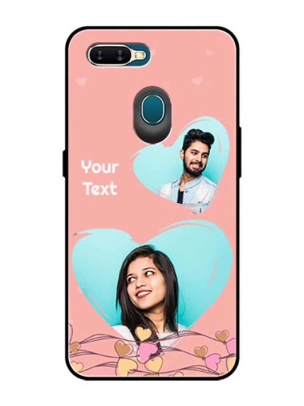 Custom Oppo A5s Custom Glass Mobile Case  - Love Doodle Design
