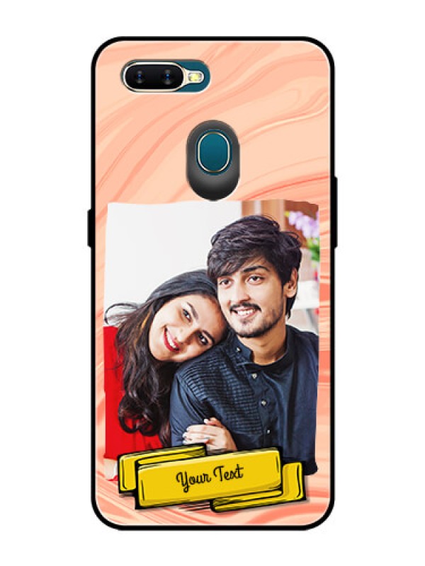 Custom Oppo A5s Personalized Glass Phone Case  - Marble Texture Design