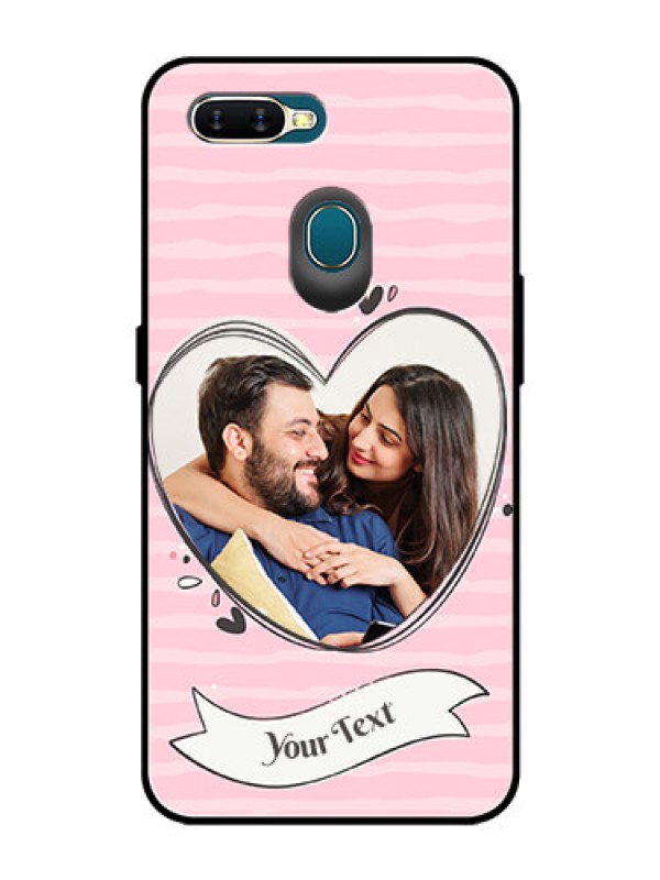 Custom Oppo A5s Custom Glass Phone Case  - Vintage Heart Design