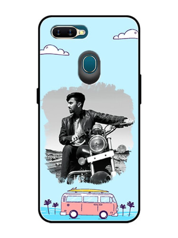 Custom Oppo A5s Photo Printing on Glass Case  - Travel & Adventure Design