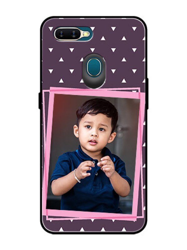 Custom Oppo A5s Custom Glass Mobile Case  - Triangle Pattern Dotted Design