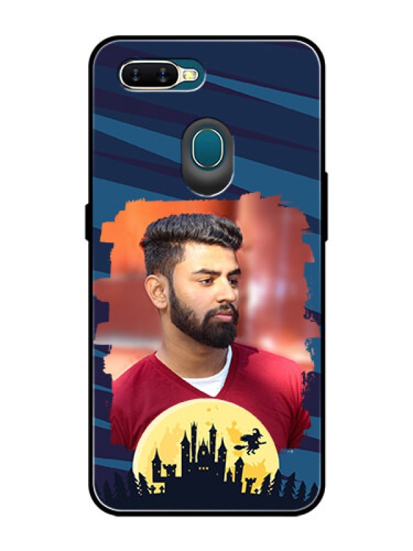 Custom Oppo A5s Photo Printing on Glass Case  - Halloween Witch Design 