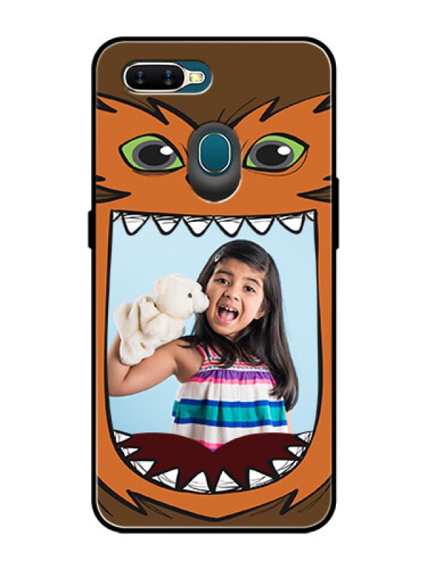 Custom Oppo A5s Photo Printing on Glass Case  - Owl Monster Back Case Design