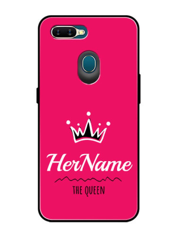 Custom Oppo A5S Glass Phone Case Queen with Name