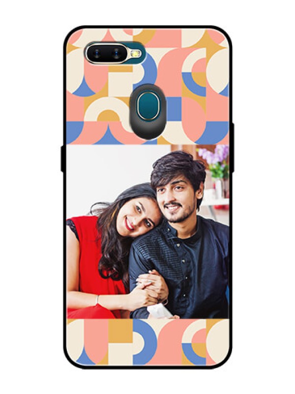 Custom Oppo A5s Photo Printing on Glass Case - Semi-circle Maze Pattern Design