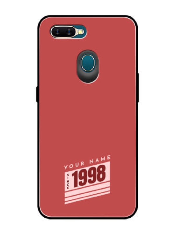 Custom Oppo A5s Custom Glass Phone Case - Red custom year of birth Design