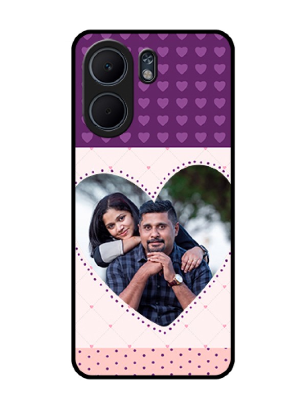 Custom Oppo A5x 4G Custom Glass Phone Case - Violet Love Dots Design