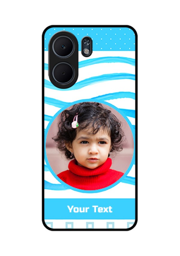 Oppo A5x 4G Custom Glass Phone Case - Simple Blue Case Design